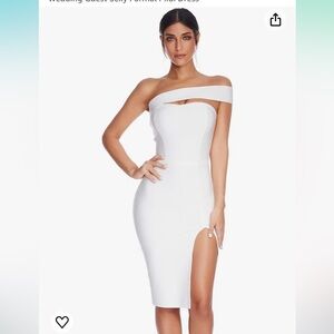 White Sweathart Bridal Midi Strapless Dress